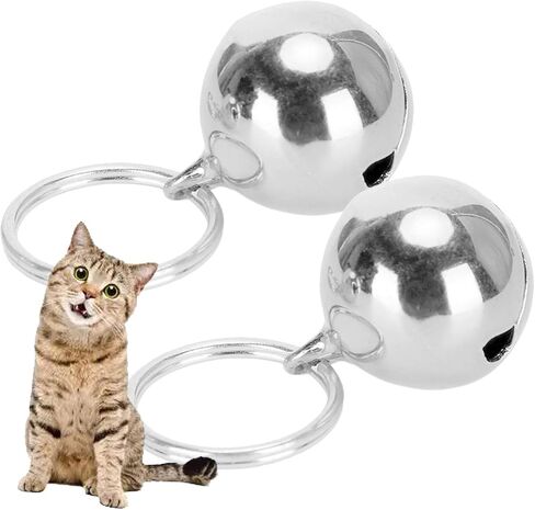 Gloglow Pet Bells ، 2 pcs مقاوم للصدأ مقاوم للصدأ مضاد للأجراس النحاس النحاسية هش صوتي مستديرة ديكور ديكور قلادة من أجل الكلب القط in Kuwait