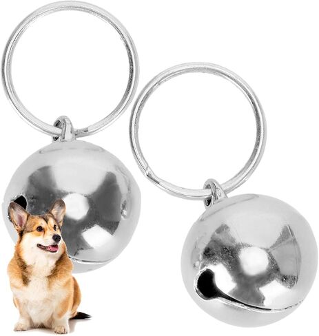 Gloglow Pet Bells ، 2 pcs مقاوم للصدأ مقاوم للصدأ مضاد للأجراس النحاس النحاسية هش صوتي مستديرة ديكور ديكور قلادة من أجل الكلب القط in Kuwait