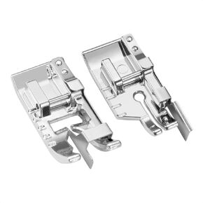 2-Piece Stitch in Ditch Foot and 1/4''(Quarter Inch) Quilting Patchwork Presser Foot with Edge Guide Set for Low Shank Snap-On Singer, Brother, Janome, Juki, New Home, and More Sewing Machines