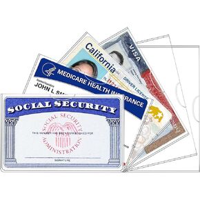 6 Pack Social Security Card Protector/New Medicare Card Protector Sleeve/Credit Card Holder,24 Mil Soft Clear Card Sleeves for Waterproof SSN