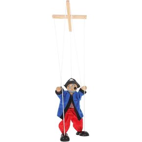 LUOZZY Pirate Marionette Puppet Wooden Marionette Toy Funny Pirate Marionette String Puppet for Performance (Blue)