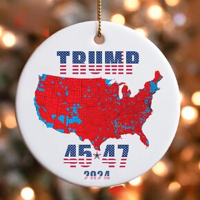Trump Christmas Ornament 2024, Trump Ornament 2024, US Presidential Election 2024 Map Ornament, Trump Ornament, Trump Red Wave, Donald Trump Christmas Ornament, MAGA Ornament, Trump Merchandise