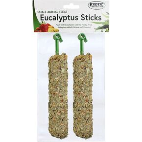 Exotic Nutrition Eucalyptus Sticks - Healthy Vitamin-Fortified Crunchy Chew Treat - Natural Treat for Sugar Gliders - Made with Eucalyptus Leaves, Oats, Fruit, Honey