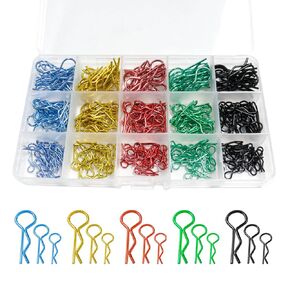 310pcs Universal RC Body Clips, Steel R Clips, Stainless Steel, 1/8 1/10 1/12 1/14 1/16 1/18 Scale, Traxxas Redcat HPI Himoto HSP Exceed RC Car Parts Truck Buggy Shell Replacement