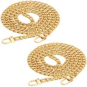 سلسلة محفظة 2 PCS ، سلسلة محفظة ذهبية 47 بوصة ، سلسلة أكياس مسطحة من الحديد مع أبازيم معدنية ، حزام متسلسل مناسب لمحفظة DIY ، محفظة ، حقيبة يد ، كيس الكتف ، كيس كروسودي in Kuwait