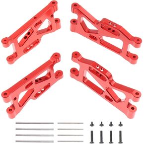 4PCS Metal Front and Rear Swing Arms Compatible with WLtoys 1/14 144010 144001 144002 1/12 124016 124017 124018 124019 RC Car Upgrades Parts (Red)