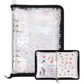 MUDOR 4 in 1 Sticker Storage Organizer, Sticker Binder with Storage Sleeves and Release Paper, Reusable Sticker Collecting Book Album Holder, A5 Blank Sticker Container Organizer