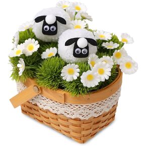 Lamb handmade home decorations Ornaments, sheep dandelion daisy basket of perfect knot, look at the decorations that can make you feel happy all day, suitable for a variety of holiday gifts