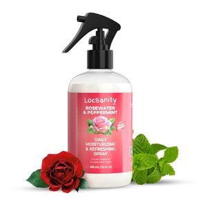 Locsanity Rosewater & Peppermint Daily Moisturizing Spray Dreadlock, Sisterlocks, Microlocks, Locs 12oz Bottle