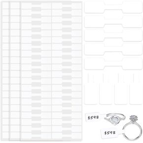 AZUREAL 1000PCS Jewelry Tags, White Blank Jewelry Price Tags, Self Adhesive Price Tags for Jewelry, Bracelet, Ring, Necklace, Earring Price Identify and Clothing Display