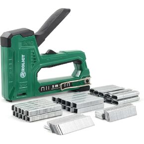 5-in-1 Heavy Duty Aluminum Staple Gun Kit, Manual Brad Nailer with 3000 Staples and 2000 Brad Nails, Staple Remover, Perfect for Upholstery, Crafts, Decoration, Furniture, Wood & Home DIY Use