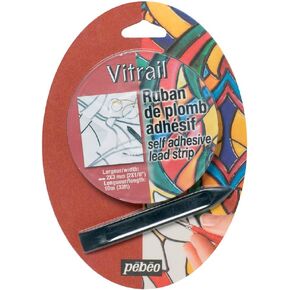 Pebeo 843001 Vitrail Self-Adhesive Lead Strip, 2 Piece Set, Grey