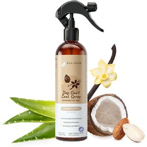 kin+kind Dog Deodorizing Spray - Safe, Natural, & Easy to Use Pet Odor Eliminator - Premium Dog Detangler Spray Formula Made w/Aloe - Dog Deodorizer for Smelly Dogs Made in The USA (12 fl oz)