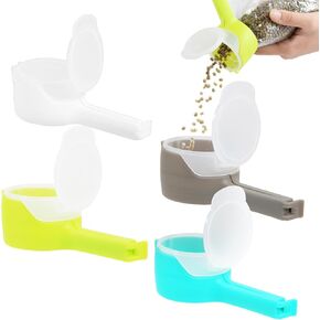 Food Clip Set with Pour Spout,Bag Clips for Food Storage Sealing Clip,Durable Plastic Clips for Food Snacks Storage with Pour Spout (4 Pcs)