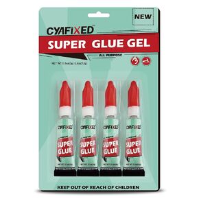 Super Glue Liquid, Instant Adhesive, Multipack Cyanoacrylate Strong Clear Glue for Shoe Sole Repair Ceramic Plastic Metal Wood Pottery Leather Aquarium Glass Rubber, Strong Bonding