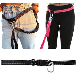 Shed Defender Hands Free Dog Leash Belt - Seen on Shark Tank - Attaches to Any Leash, Jogging & Running, Heavy Duty Buckle, Reflective Stitching, Adjustable one Size fits All, Designed in USA (Black)