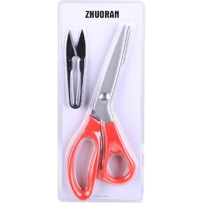 ZHUORAN Pinking Shears for Fabric Cutting, Zig Zag Scissors Decorative Edge,Professional Pinking Scissors, Crafting Dressmaking Scissors, 9 Inch