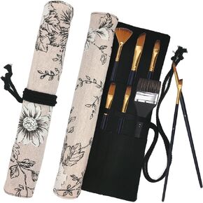 Funny Live Paint Brush Supplies ، حامل فرشاة الفنانين ، حقيبة حالة تخزين التزويد بالفنون ، حماية فرشاة الطلاء المائية بالزيت الأكريلي