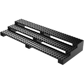Display Case for Minifigure Action Figures Blocks, Display Shelf Stands Box Storage Holder Gifts for Lego Lovers, Black, JMJ-10-1