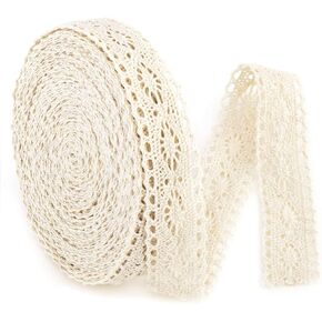 IDONGCAI Cotton Lace Ribbon for Crafts-Sewing Lace Trims-Crochet Lace Ribbon for Sewing 0.9'' Wide 20 Yards