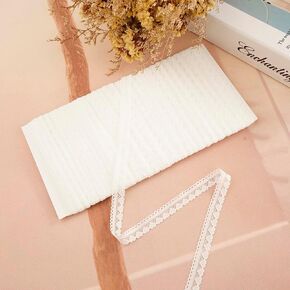 25 Yards White Elastic Lace Ribbon Lace Trim for Garment Sewing, Lace Choker, Curtain Edge Ornamnet, Decorative Ribbon for Sewing Project (White-05)