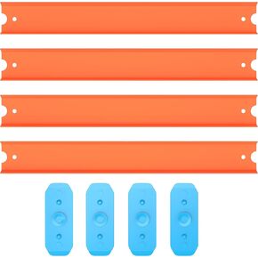 8-Piece Replacement Track Set – Compatible for Hot Wheels Cars, 3 Feet of Straight Track Builder with Connectors Included