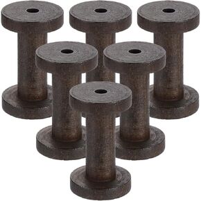 uxcell 6Pcs Wooden Empty Spool, 1.8" x 3.1" Unfinished Wooden Spools Wire Weaving Bobbins Empty Thread Spools for Crafts DIY Art Embroidery Sewing Thread Twine, Wood Color