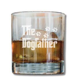 Dogfather Engraved Whiskey Glass - Personalized Gift for Proud Dog Lovers - 10.5 oz
