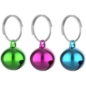 SKYPIA Round Dog Bells Dog Charm Bells Pet Pendant, 3 PCS Anti-Lost Training Bells for Collars, Suitable for Pet Pendant Accessories,1/2-Inch, Random
