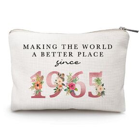 60th Birthday Gift for Women, Makeup Bag for Her, Wife, Mom, Sister, 60th Birthday Gifts, Mother’s Day Gifts, 60 Years Old Gift Ideas, Born in 1965 Gift, Funny 60th Cosmetic Travel Bag (Year 1965)