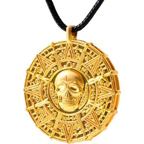 Spooktacular Creations Halloween Pirate Coin Necklace Pirate Skull Necklace for Men Women Kids Pirates Costume Accessories