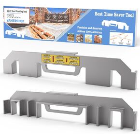 6 In 1 Framing Tools,12/14/16/18/20/24 Inch On Center Framing Spacing Tool,Solid Cast Aluminum Framing Spacing Tool,Precision Framing Stud Layout Tools