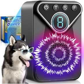 Anti Barking Device for Dogs, Ultrasonic Dog Barking Control Devices Up to 50 Ft Range with 9 Modes, Rechargeable Waterproof Bark Deterrent Box, Dog Barking Silencer for Almost Dogs Indoor Outdoor