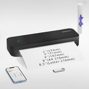 Portable Printers Wireless for Travel, Portable-Thermal-Bluetooth-Inkless-Small-Printer Support 8.5" X 11" US Letter&Legal,A4&,A5,with 1 rolls of thermal paper,Compatible with Android,iOS Phone&Laptop
