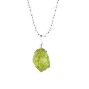 Natural Raw Peridot Gemstone Pendant Necklace, Rough Stones, Chakra Crystals, Silver Plated, August Birthstone, Handmade Jewelry, Minimalist, Wedding, Gift for Women, Mom, 18 inches