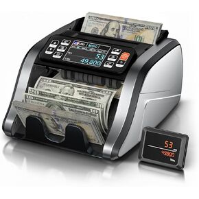 Aneken N60 Money Counter Machine Mixed Denominations, Cash Counter with 3.5" HD Dual TFT Display, UV/MG/IR/DD Counterfeit Detection, Printer-Ready Bill Counting Machine for Business, Upgraded Version