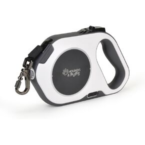 Hounds & Pups Retractable Dog Leash, 15 ft Length, LED Light for Night Walks (Purple)