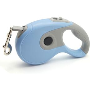 QRDA Retractable Dog Leash 16ft Tangle Free Heavy Duty Nylon Lead for Pets up to 88 lbs One Hand Brake – Blue