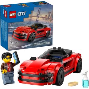 LEGO City Red Sports Car Toy - Building Toy for Kids, Boys and Girls, Ages 5+ - Educational Gift for Birthdays and Holidays - Includes Driver Minifigure and Other Accessories - 60448