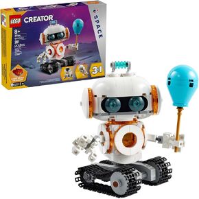 LEGO Creator 3 in 1 Space Robot Toy - Building Toy with 3 Options, Robot, Spaceship, or Robot Dog - Building Kit for Kids, Boys and Girls, Ages 8+ - Gift Idea for Birthdays - 31164