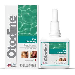 ICF | Otodine Dog Ear Cleaner | Helps with Head Shaking, Itchy Ears & Ear Wax Buildup | Ear Cleaning Solution for Dogs & Cats | Supports Ear Hygiene & Freshness | 100ml Cat & Dog Ear Drops