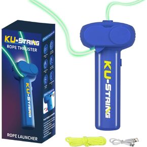 Glow in The Dark String, Portable Rope Launcher Fidget Toy, Game Shooter Flying a Glowing KU String in The Air for Endless Tricks, Perfect STEM Gift for Kids & Adults