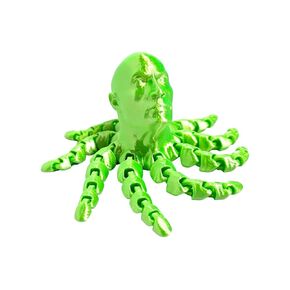 3D Printed Rocktopus, The Rock, Articulated Fidget, Octopus, Stress Relief Toy, Fidget Box, ADHD Toy, Anxiety Relief Aid (Silver)