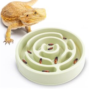 Bearded Dragon Maze Bowls Puzzle, Bearded Dragon Feeding Dish, Bearded Dragon Food Bowl, Reptile Food Feeding Dish to Slow Down Eating, Worm Dubia Cricket Anti-Escape Food Bowl