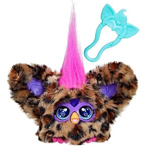 Furby Furblets Chee-Chee Mini Friend, Electronic Plush Toys for Girls & Boys 6+, Cheetah Print, Speaks Furbish & Plays Music, Series 4
