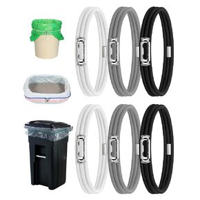 Garbage Can Rubber Bands Cord Lock Adjustable Design Trash Can Bands Fits 4-33 Gallon Trash Cans Multifunction Bands Litter Box Bands Beach Towel Bands for Outdoor Kitchen Tables Picnic Camping Party