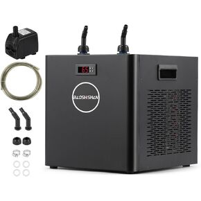 BAOSHISHAN Cold Plunge Chiller Aquarium Chiller, 132gal 1/2HP Compatible with Ice Bath Tub, Quiet Design Refrigeration Compressor for Hydroponics Axolotl Coral Reef (132gal/500L)