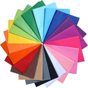 MIAHART 60 Sheets Coloured Tissue Paper Bulk 20" x 14" Wrapping Tissue Paper 20 Assorted Colors Art Tissue Paper for Craft Floral Birthday Party Festival Gift Wrapping Decorative(60)