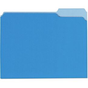 Universal UNV12301 1/3-Cut Assorted Tab Interior File Folders - Letter Size, Blue (100/Box) in Kuwait