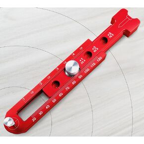 Woodworking Compass Scriber, Portable Aluminum Alloy Woodworking Compass Tool, Adjustable Metric/Inch Arc Drawing Ruler Circle Drawing Ruler Marking Gauge Circle Marking Tool
